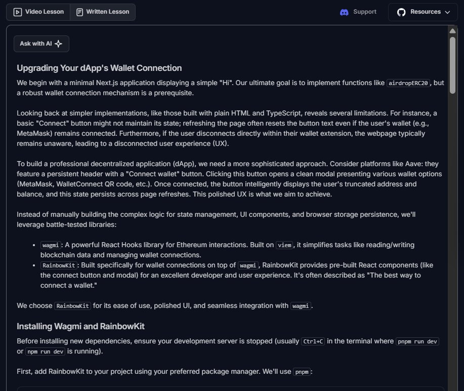 TobyTech6's tweet photo. In building full-stack web3 projects, most people want to start coding immediately.

Follow along if you're learning Web3. We're just getting started. ⚡

I've learned to read the contract first. Here's why 🧵👇
#Web3 #BuildInPublic #ERC20 @CyfrinUpdraft https://t.co/rjR3X7Hb4Z