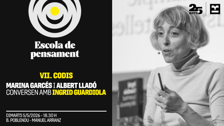 Ingridguardiola's tweet photo. Dimarts parlarem amb la @MarinaGarces i l'Albert Lladó a la seva "escola del pensament" #codis https://t.co/vcXZZF144r https://t.co/1HQ18NDfqF