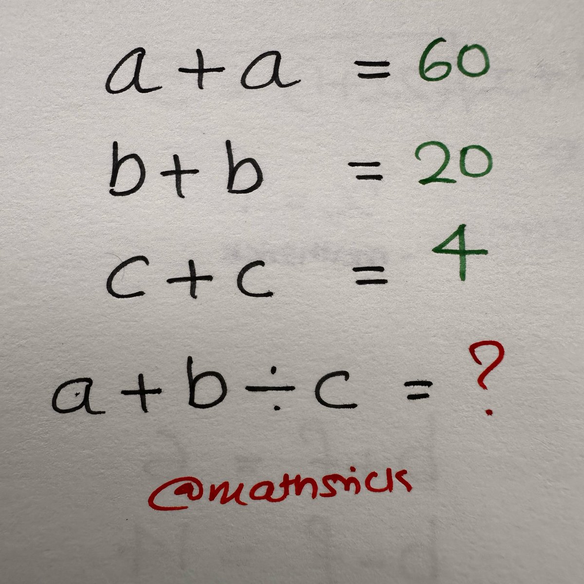 a + b ÷ c