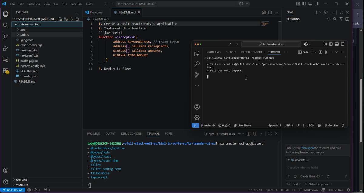 TobyTech6's tweet photo. In building full-stack web3 projects, most people want to start coding immediately.

Follow along if you're learning Web3. We're just getting started. ⚡

I've learned to read the contract first. Here's why 🧵👇
#Web3 #BuildInPublic #ERC20 @CyfrinUpdraft https://t.co/rjR3X7Hb4Z