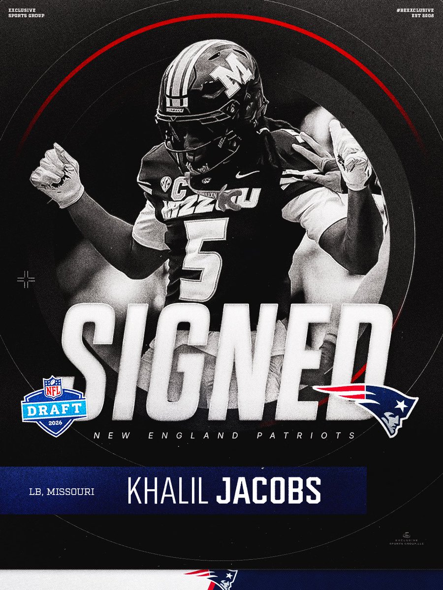 Exclusive_SG's tweet photo. Congratulations to our guy @khaliljjacobs on signing with the New England Patriots ✍️ #BeExclusive https://t.co/D1V0j6iycW