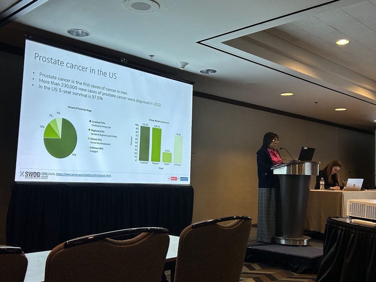 montypal's tweet photo. Terrific talk from @Nora_Sobrevilla at #SWOGSpring2026, outlining disparities in #prostatecancer incidence, treatment and outcome in #LATAM. The @SWOG Latin American Initiative (#SLAI) is an opportunity for both partners to gain through collaboration in #clinicaltrials across #oncology!