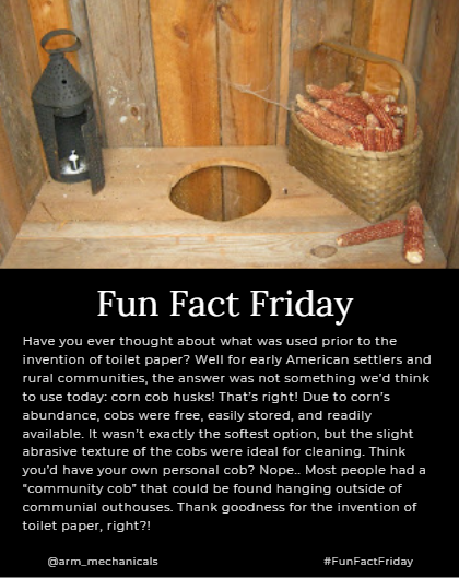 arm_mechanicals's tweet image. Did you know this fun fact? We don't know about you, but our team at ARM is pretty happy to have the invention of toilet paper when nature calls. Do you know any plumbing fun facts? Reply and tell us! #PlumbingFacts #FunFactFriday