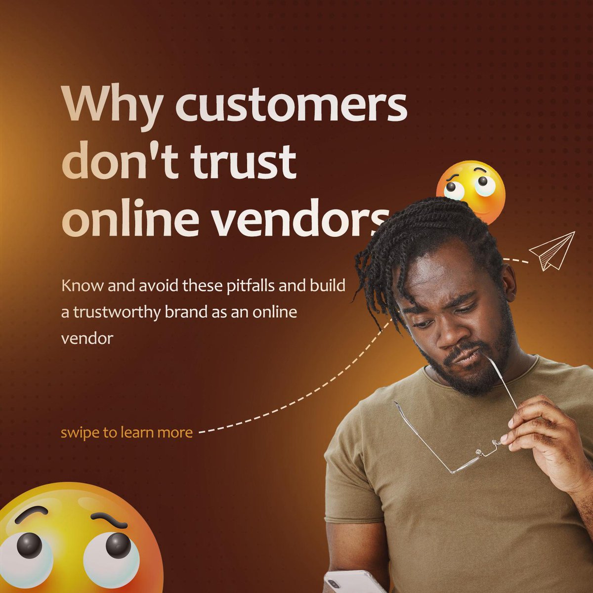 PeaceMakerCash's tweet photo. Why customers don't trust online vendors:

• No verifiable identity
• Pay first, hope later
• No recourse if it goes wrong
• Stories of friends who got burned

Fix all four. Get verified on PeaceMaker.

📱 https://t.co/324UeMA2ly https://t.co/S42yN5vXXX