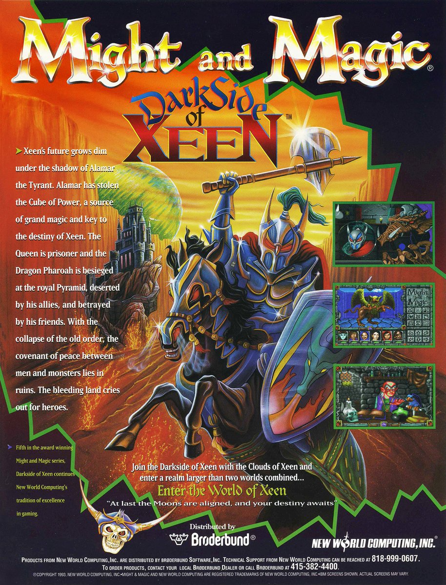 MikeWinterbauer's tweet image. Awesome DarkSide of Xeen magazine ad 1993, when Print was King!
#illustration #popculture #retrogames #darksideofxeen #boxart