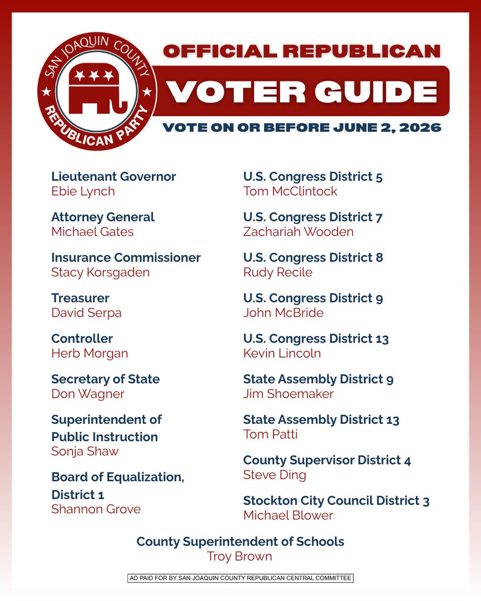 Republican Party of San Joaquin County tweet media