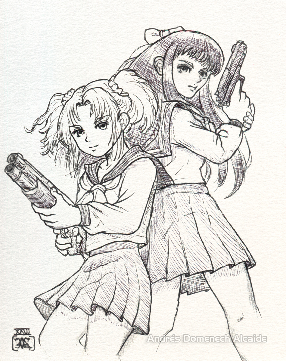 Vladsnake's tweet photo. Fanart tribute 🔥
Popuko & Pipimi (Pop Team Epic) back to back, ready to fight — 80s action manga vibes.
I made this as a gift for Bkub Okawa at FicZone 2026 (Granada, Spain).
#PopTeamEpic #Popuko #Pipimi #BkubOkawa #Fanart #MangaArt #FicZone2026 https://t.co/cM2G2RC1Lm