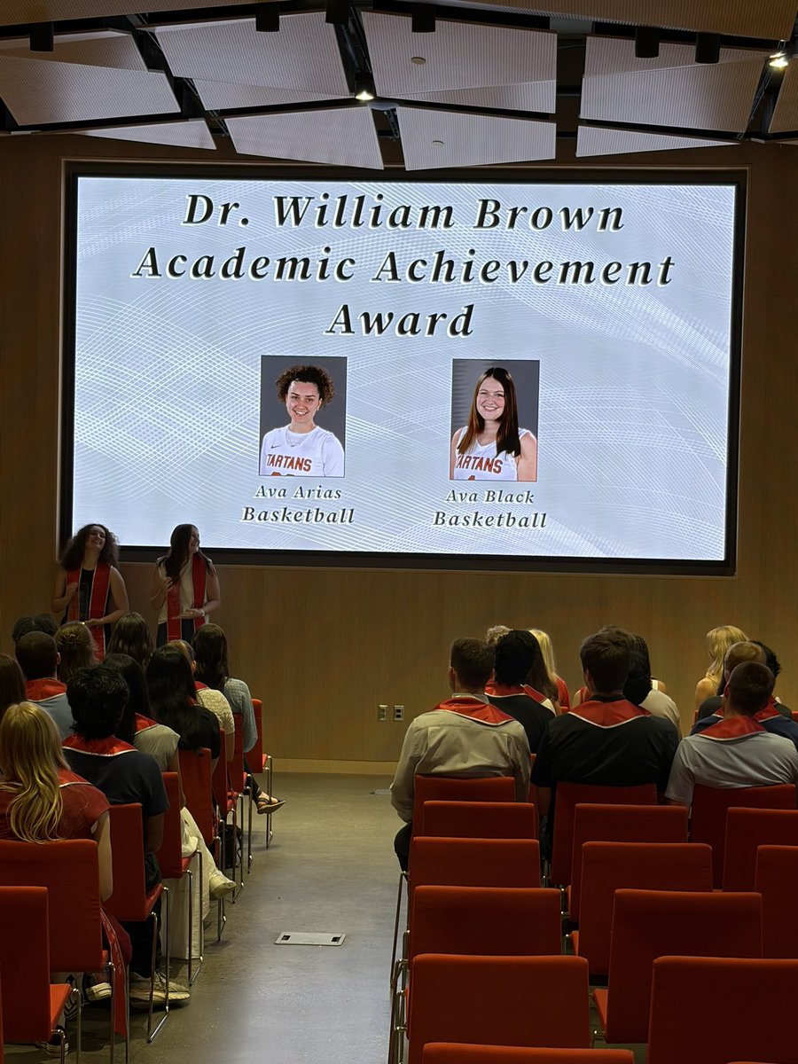 cmutartanswbb's tweet photo. Congratulations to Ava Black and Ava Arias for having the two highest GPAs of females in the graduating class at 3.91 and for receiving the Dr. William Brown Academic Achievement Award! Their accomplishments were recognized at the Senior Student-Athlete Ceremony. So proud❤️ https://t.co/HAWsBoaEUO