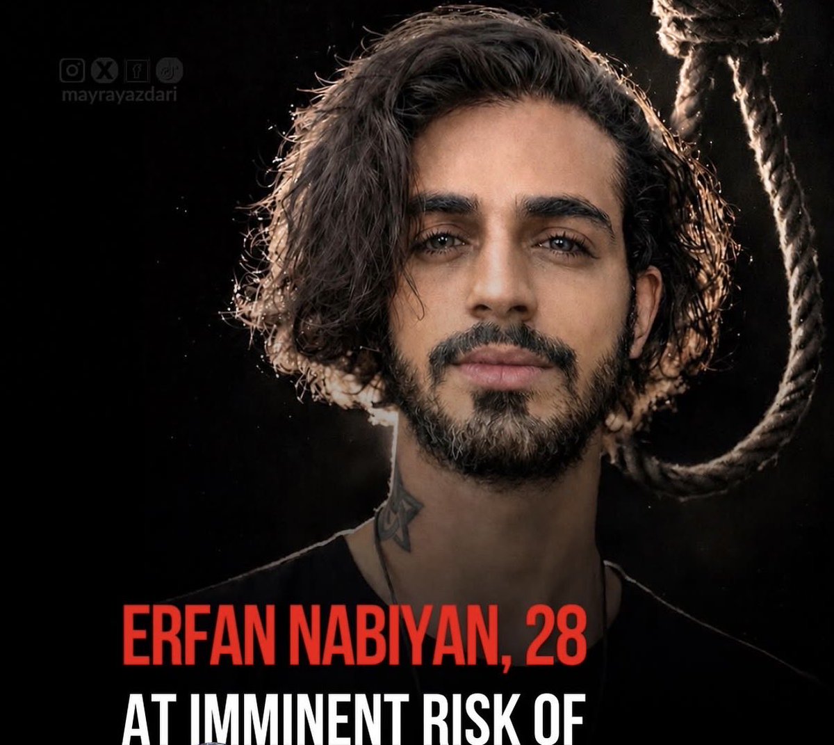 Menoosh2025's tweet image. #Erfan_Nabian is at risk of execution by the IRGC. Be his voice. The world must not stay silent while innocent lives are taken. Stop these unjust executions now. #StopExecutions #HumanRights #Iran