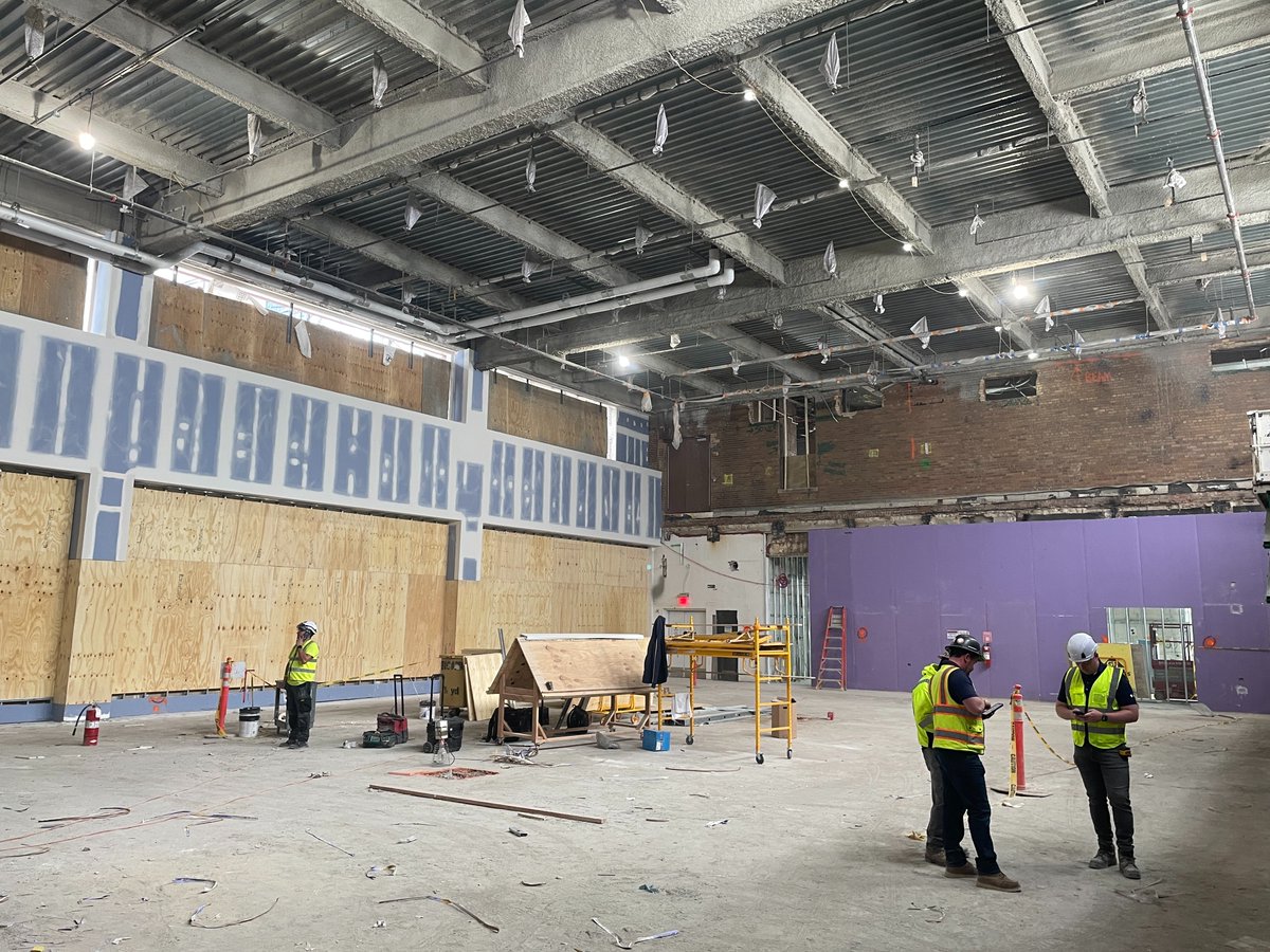LociArchPC's tweet photo. Progress in motion.

The gymnasium at Brooklyn Prospect High School is taking shape as construction advances on the new Downtown Brooklyn campus. On track for Fall 2026. https://t.co/bI1qFiPs0B