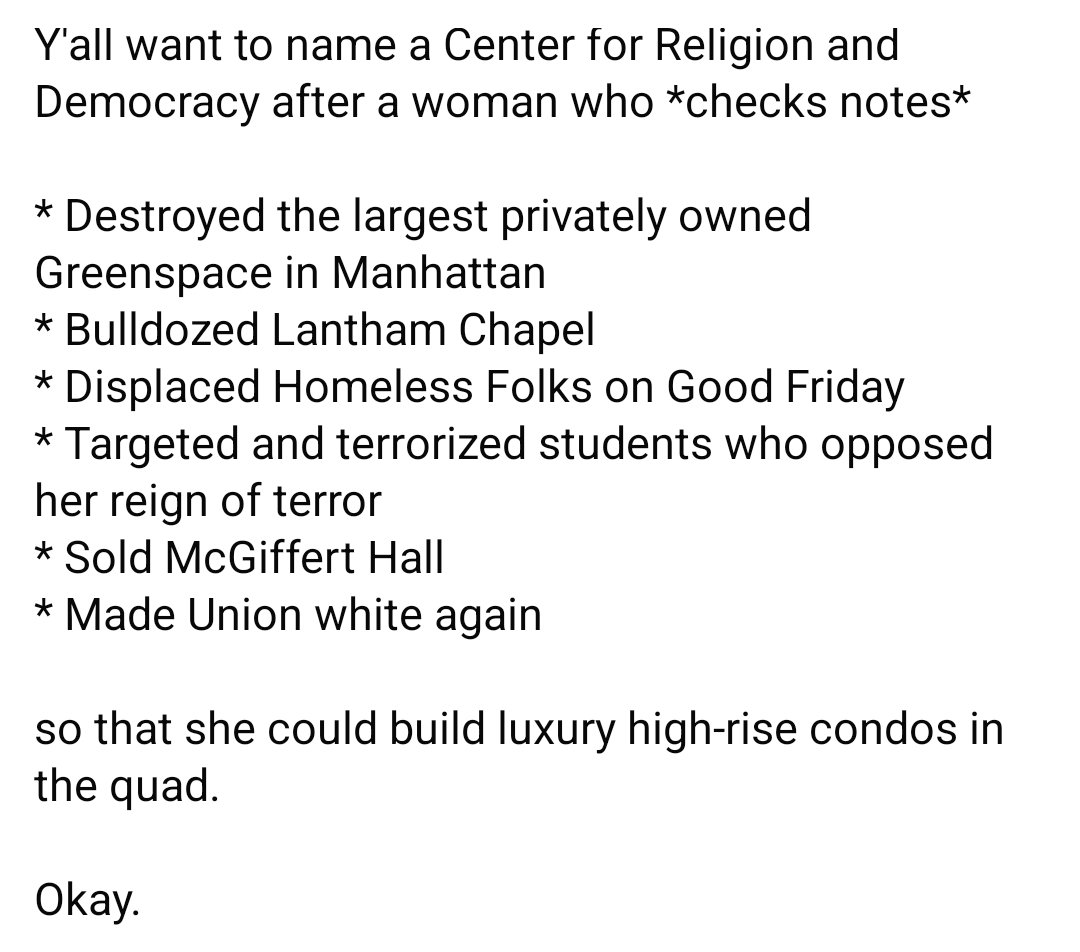 Jessi4JC's tweet photo. Union Theological Seminary is up to foolishness again. @WhoseUnion https://t.co/nn5UDfMpLU