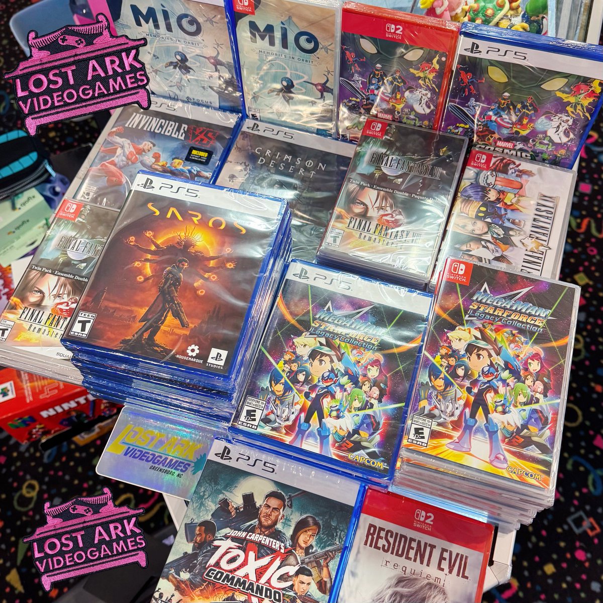 LostArkVG's tweet photo. New releases and a small restock just dropped! (Yesterday. I forgot to post them. I'm sorry! - Kenzi) #nintendo #playstation #saros #videogames #greensboronc https://t.co/jC9dRZpm8U