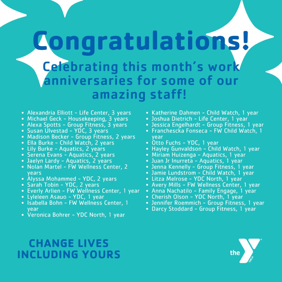 FWBisMan's tweet photo. 🎉 May = celebrating YOU! 💙Shoutout to our team hitting work anniversaries 🙌Thanks for all you do every day! ✨💪
#WorkAnniversary #BismarckY #FamilyWellnessBisMan https://t.co/7iO4JW3LPE