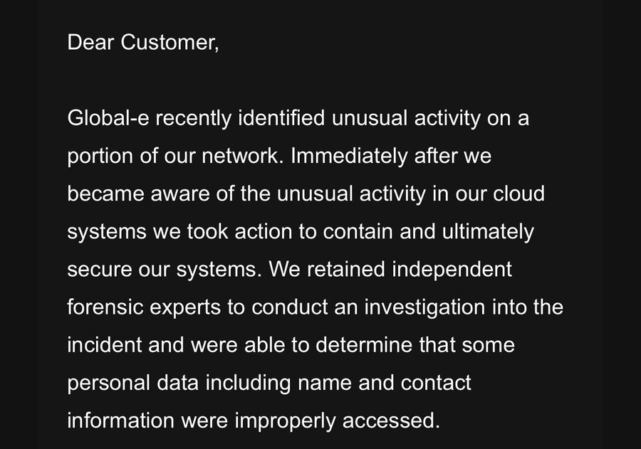 kobaxbt's tweet photo. Community notice: In January, Ledger reportedly faced another customer data breach through its payment processor Global-e, exposing personal details such as customer names and other contact information.

Customers were notified of the incident after the breach was discovered. https://t.co/HkJKQG32Ap