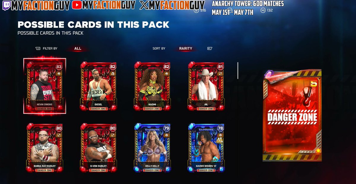 MyFactionGuy's tweet photo. Danger Zone is now LIVE 
12,700 MFP
Packs odds are same 10% for a ruby

#WWE2K26 #MyFACTION https://t.co/acwPgf3ATZ