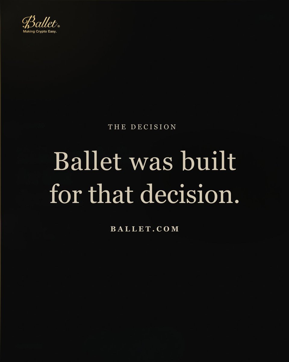 BalletCrypto's tweet image. The most important financial decision isn't what you buy.

It's how you hold it.

For the ones thinking about legacy, not just liquidity.

#bitcoineducation #selfcustody #wealthpreservation #financialliteracy #bitcoiner