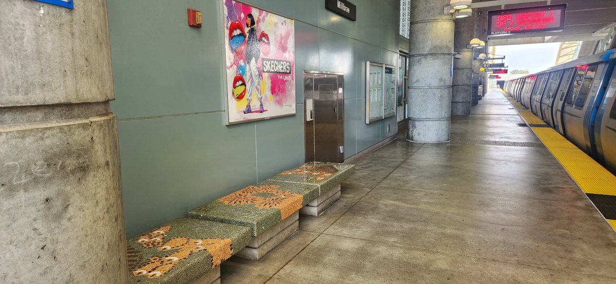 circularsolar1's tweet image. #ThrowBackThursday
CEO Cherise of CircularSolar.net  checks out the marble Terrazzo benches she was an assisting artist for over 20 years ago, installed as #Rail infrastructure for @SFBART @Caltrain.

Today, cooling Circular Solar 
Nanorocks for ballast and our thermal