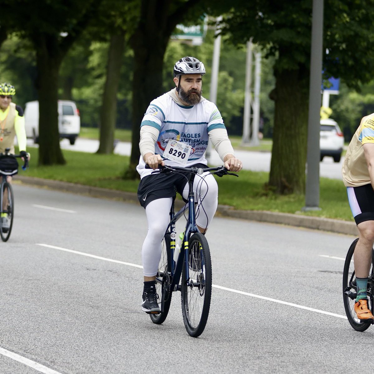 eaglesautism's tweet photo. CONFIRMED‼️ @JasonKelce is participating in the 10-mile bike ride at the 2026 Eagles Autism Challenge!🚴 https://t.co/0mZaqLbbSM