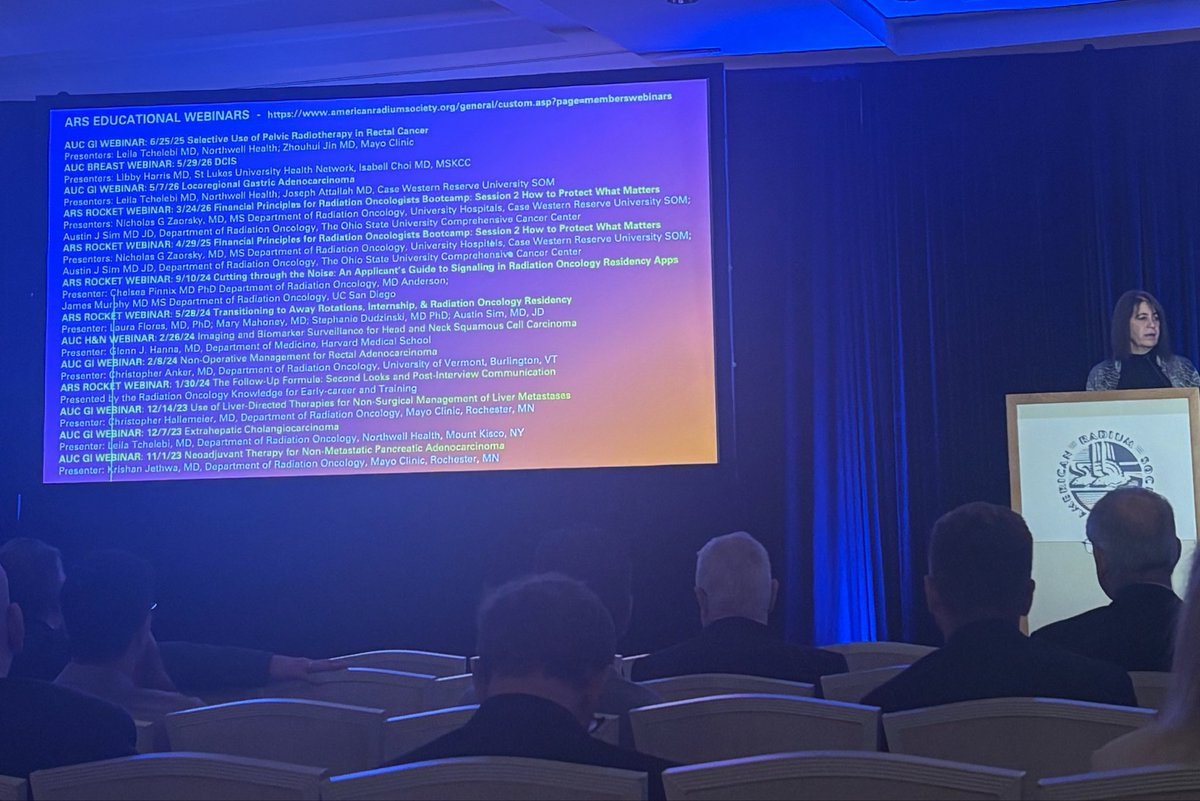 ArsRocket's tweet photo. ROCKET webinars 💻 receiving a well deserved highlight 🔦 during the annual AUC committee update #ARS2026 @RadiumSociety https://t.co/HzasLijtqy