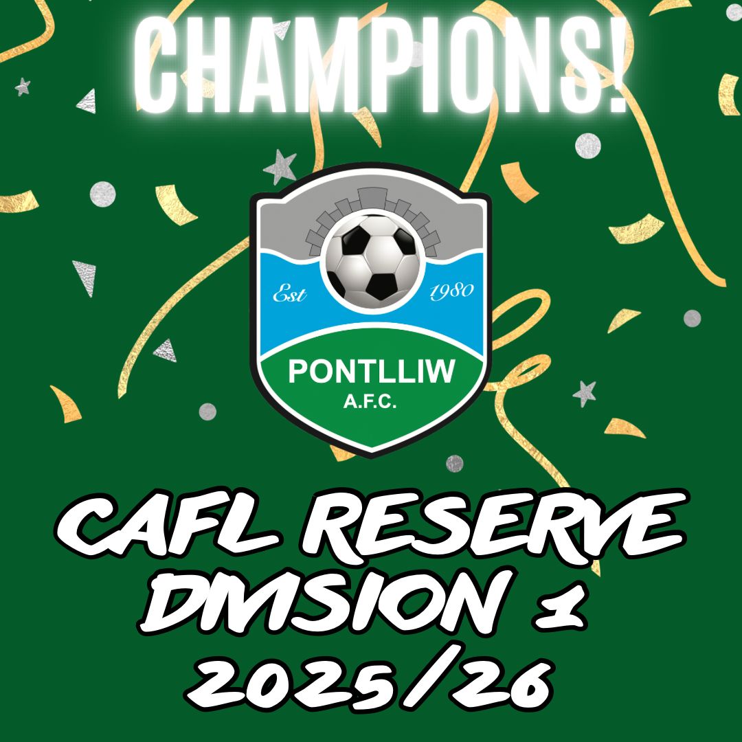 PontlliwFC's tweet photo. Our second team take the double winning the league with a 2-1 win against @BurryPortfc.

Thanks to our supporters and @Caerbrynafc for the fantastic crowd they brought down to watch us win the league #championsagainoleole https://t.co/BM11LCPzOM