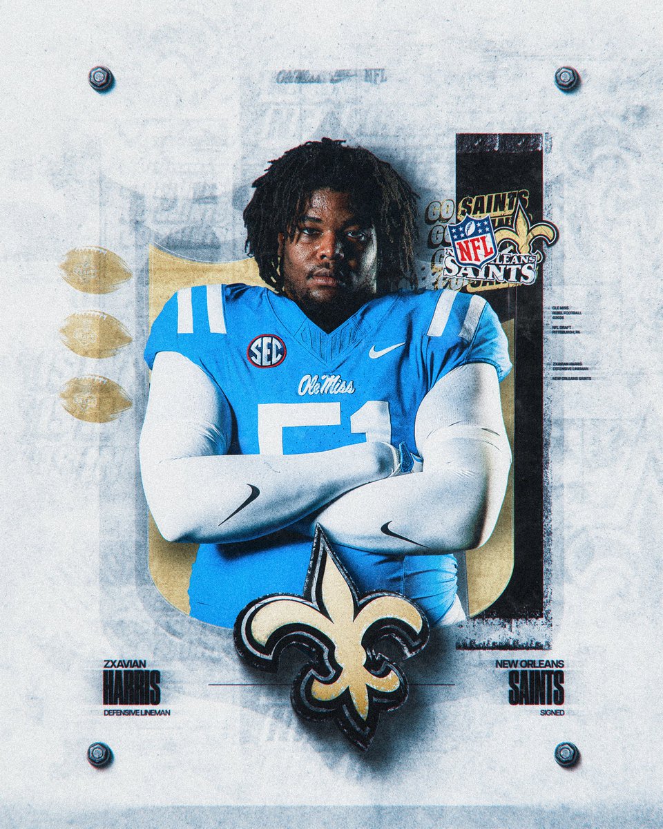 OleMissFB's tweet photo. Big Zay to the Big Easy‼️

@zxavian03 x @Saints 

#HottyToddy https://t.co/kYdB7i4j96