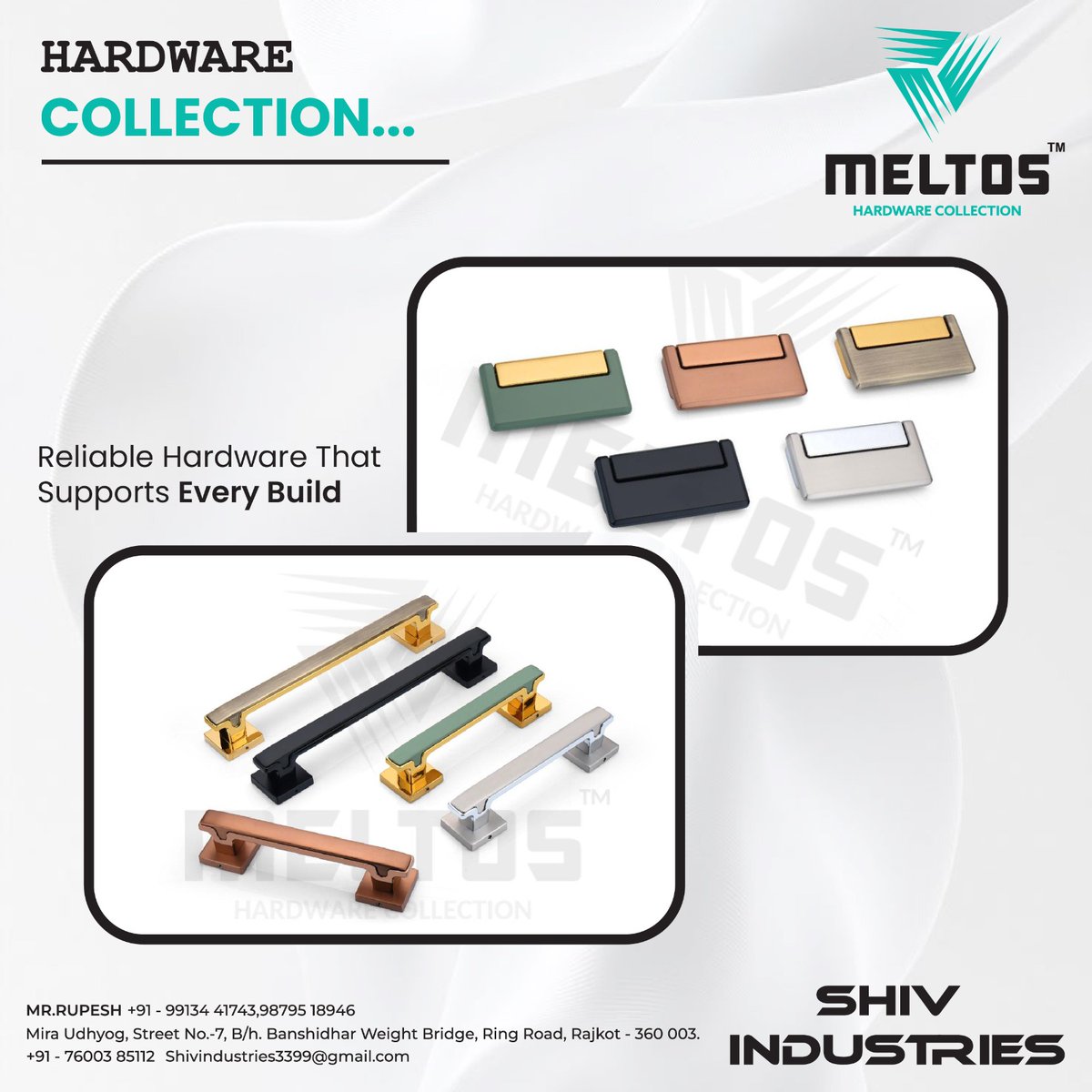 ViewHardware's tweet image. 𝐒𝐇𝐈𝐕 𝐈𝐍𝐃𝐔𝐒𝐓𝐑𝐈𝐄𝐒  (𝐑𝐚𝐣𝐤𝐨𝐭)

Contact Mr. Rupesbhai :9913441743

Email:Shivindustries3399@gmail.com 

For Inquiry Via WhatsApp 
Click:wa.link/1cukkk

Mortise Handle #Aluminum #maindoorhandle #Cabinet Handle 
Architect &amp;amp; Interior's first choice