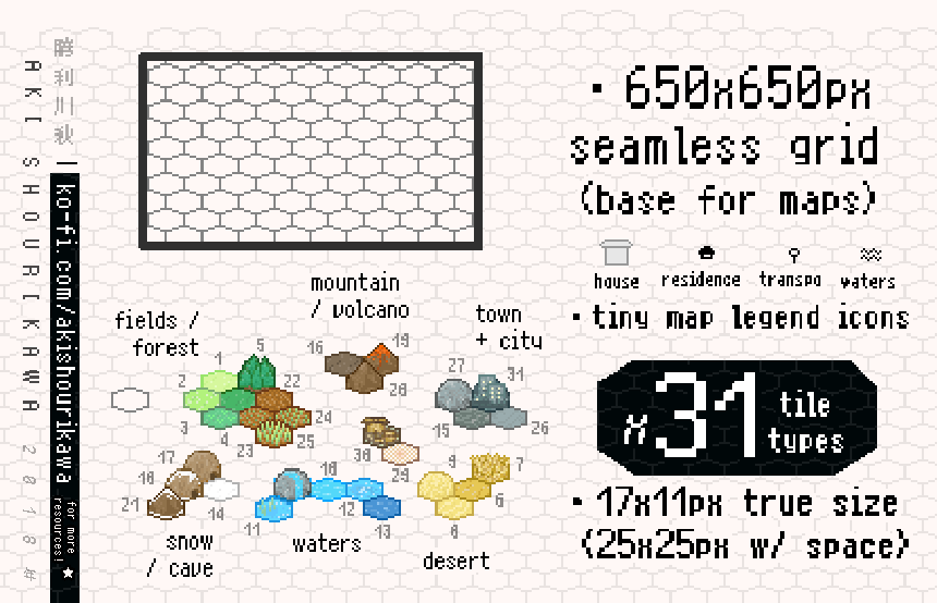 AkiShourikawa's tweet image. 🈟 New item on the $0+ mini resource shop!! 'v')9
ko-fi.com/s/7aa8b2ec31

//though I just found it from my old files haha
Completely free to use x31 Pixel Tiles, perfect for making some maps. Enjoy!
#pixel #f2u #resource #freeuse