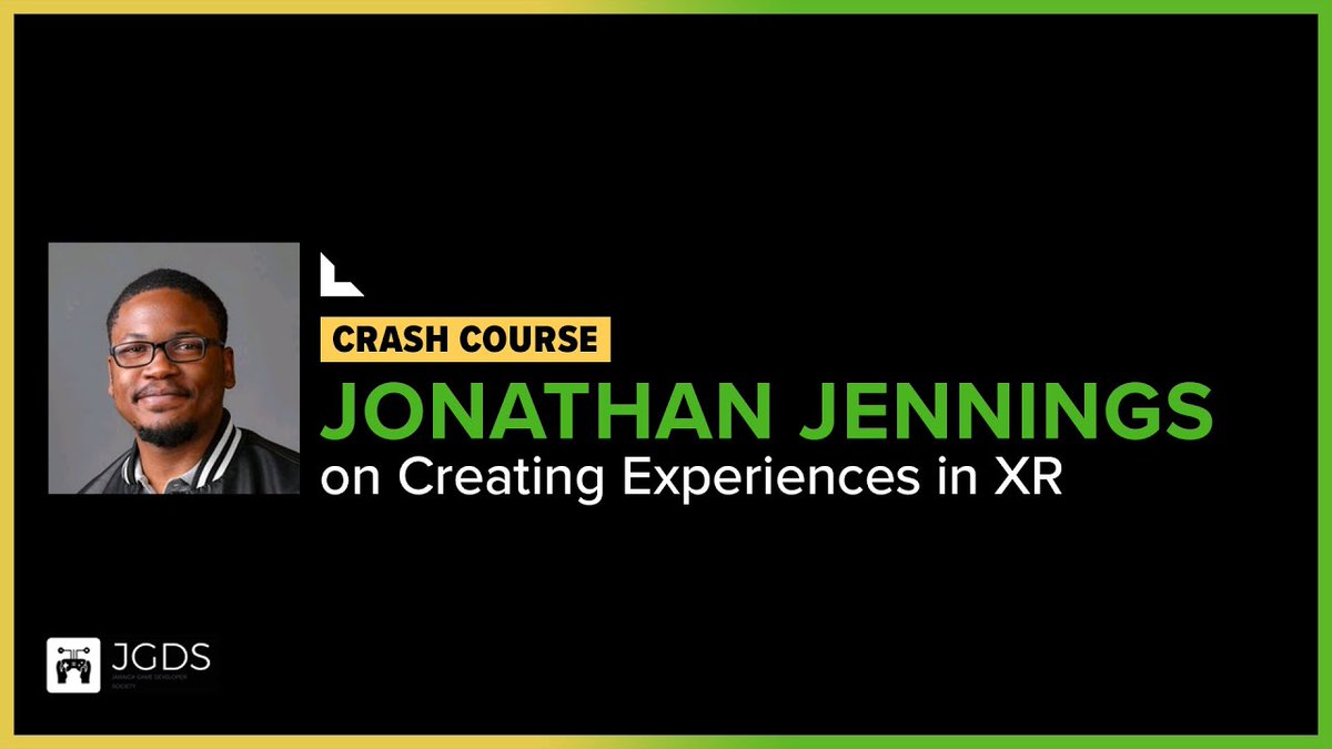 JamDevCo's tweet photo. Jonathan Jennings on Creating Experiences in XR - Crash Course #8: Turning Your Living room into Levels is an Introductory overview and analysis of the existing XR industry, with Jonathan Jennings. 00:00:00 - Introduction… https://t.co/wP8mATKiy1 #game #gamedevelopment #jamaica https://t.co/HFXzKzLeaS