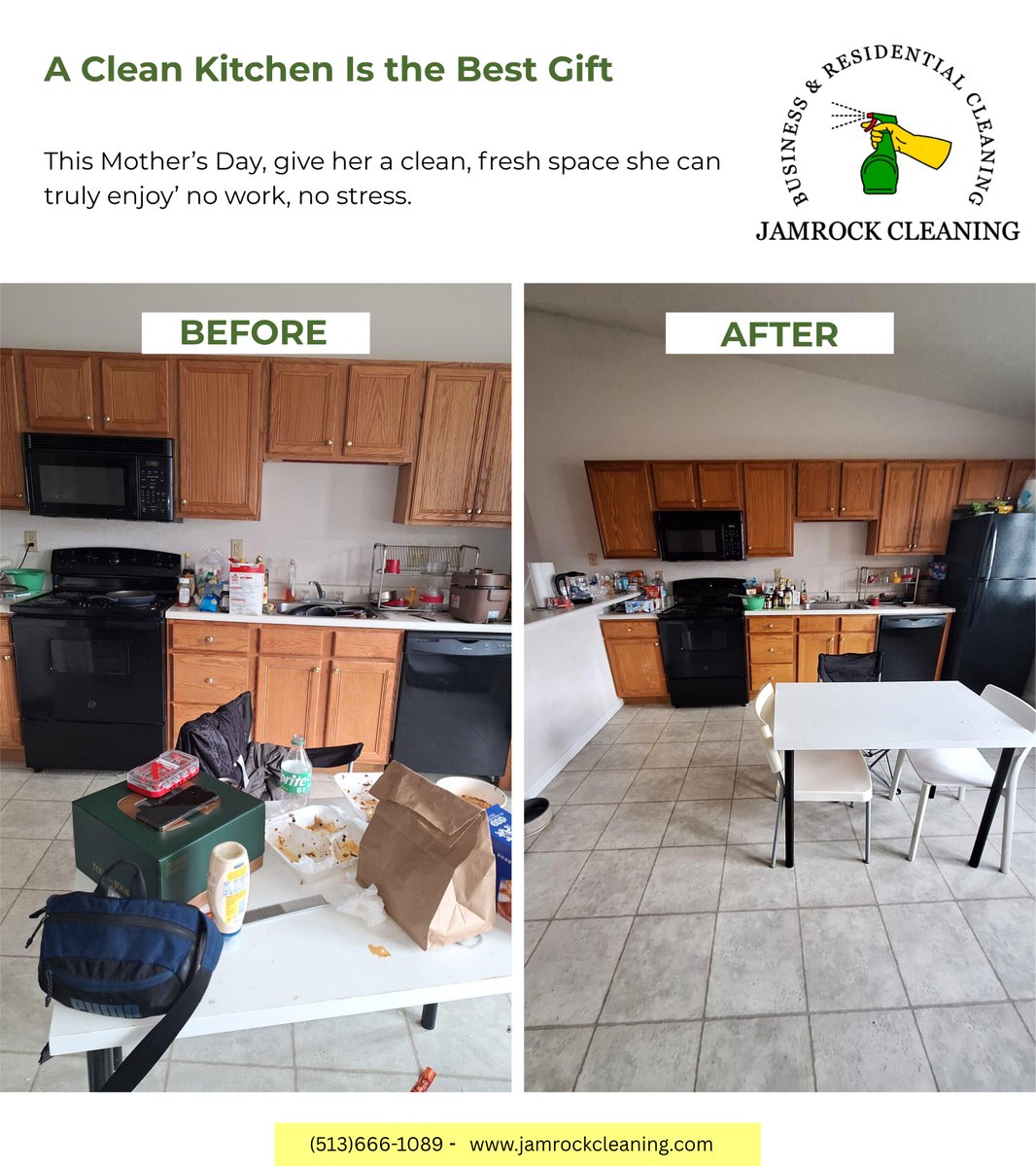 JamrockCleaning's tweet image. This Mother’s Day, give her something she’ll actually appreciate 💐

Jamrock Cleaning 🧽
(513) 666 - 1089 | jamrockcleaning.com

#momday #springcleaning #housecleaning 
#residentialcleaning #officecleaning #MoveInCleaning #MoveOutCleaning  #cincinnatiohio
