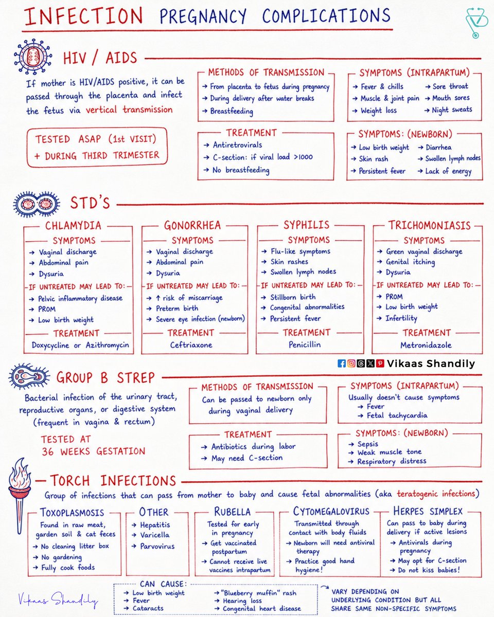 VikaasShandily's tweet image. Pregnancy Infections: HIV, STDs, TORCH &amp;amp; Group B Strep 
#PregnancyCare #MedicalEducation #NursingStudent #HealthAwareness #VikaasShandily