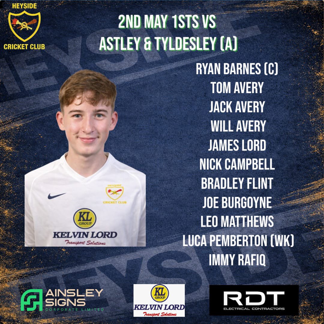 HeysideCC's tweet image. Our Saturday Teams are here! 🏏

1st Travel to @ginpitcc 

2nds welcome @DHCC3 to the @AinsleySigns Oval. 

Come and cheer on the lads! 

#HCC #allheysidearentwe