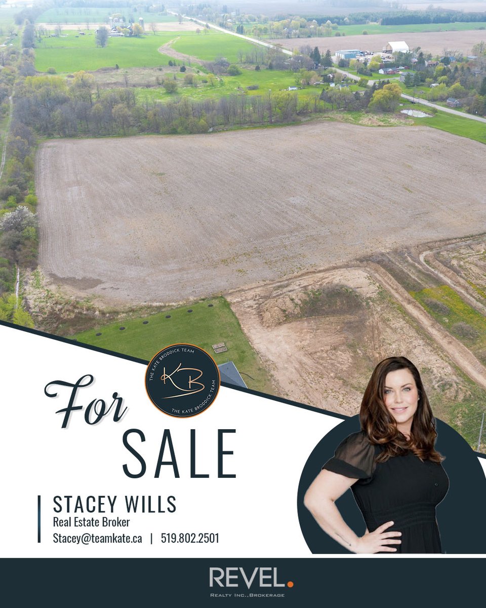 TeamKateAgents's tweet image. #ForSale! AN EXCEPTIONAL 22-ACRE PARCEL OF LAND! Located in beautiful #Norfolk County, it's time to discover 701 Villa Nova Road! Listed for $699,900. #RealEstate 

Revel Realty Inc. - The Kate Broddick Team
Stacey Wills - Broker
☎️ 519.802.2501
💻 stacey@teamkate.ca