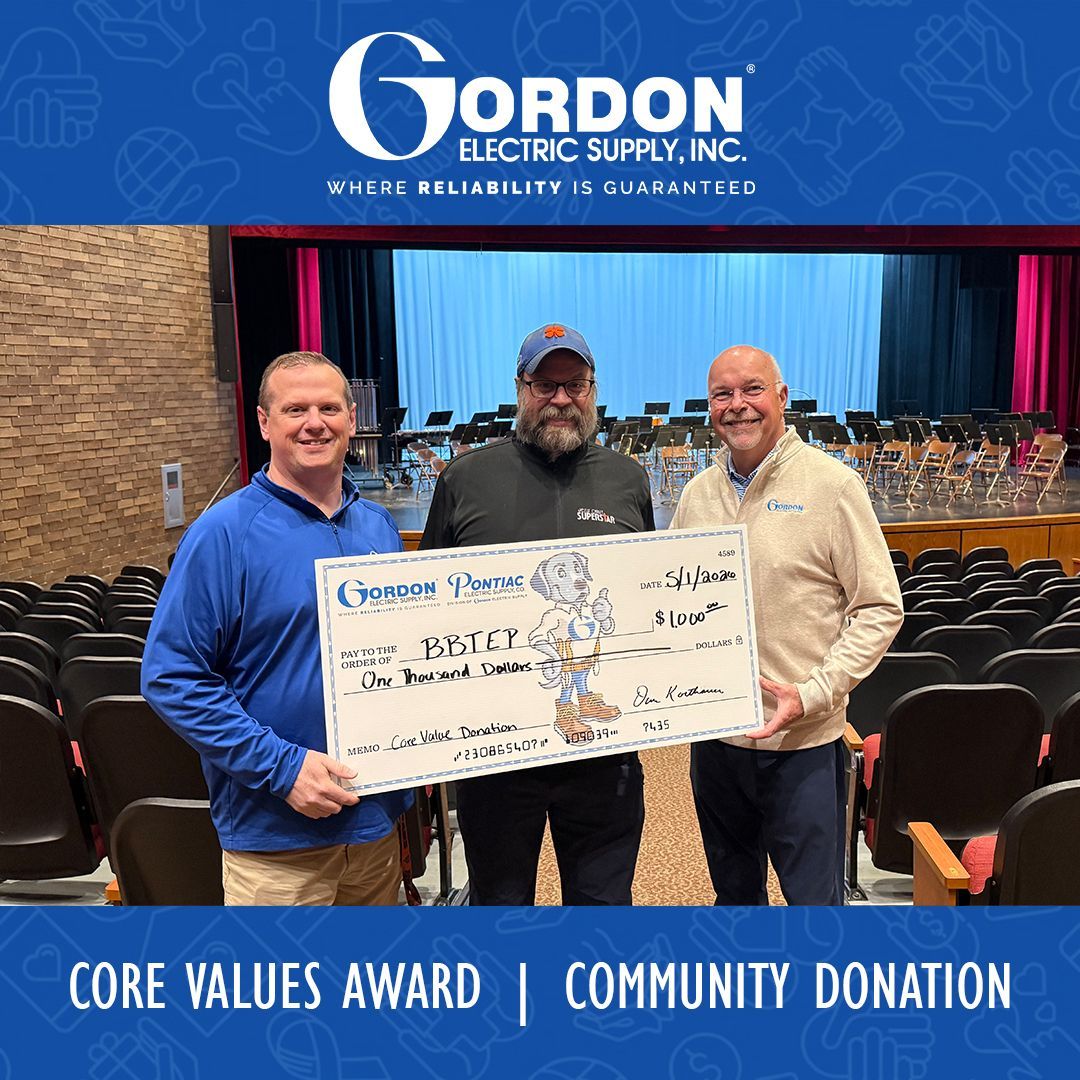 GordonElectric's tweet image. We stopped by BBTEP to drop off a donation in honor of Dan Whalen, our latest Core Values Award recipient. Proud to recognize teammates who live our values, and give back locally. bbtep.org
#CoreValues #GiveBack