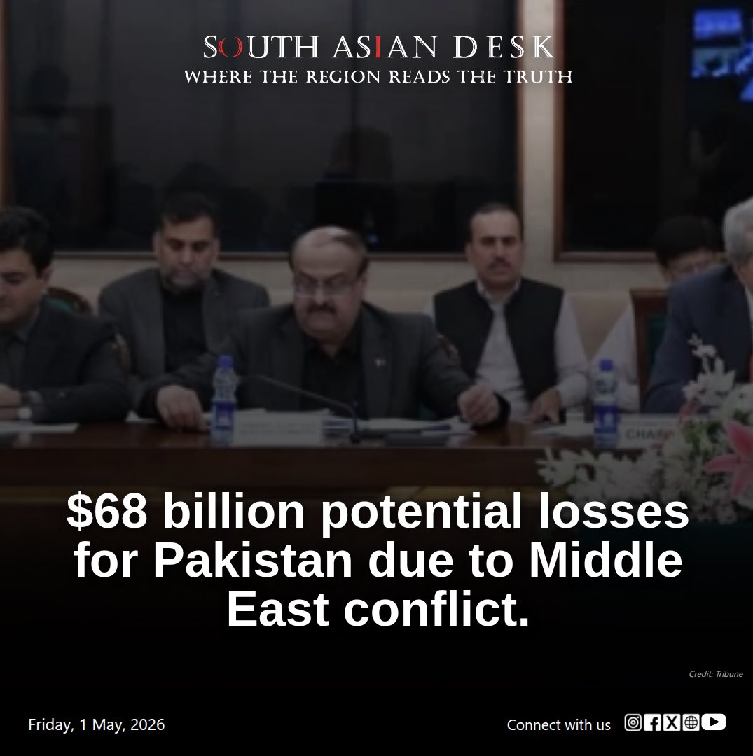 SouthAsianDesk's tweet image. Pakistan's economy faces $10-$68 billion losses due to Middle East conflict. Inflation could hit 17%.

Disclaimer: This post is for informational purposes only and does not represent any institutional or governmental stance.

#PakistanEconomy #MiddleEastConflict #OilPrice