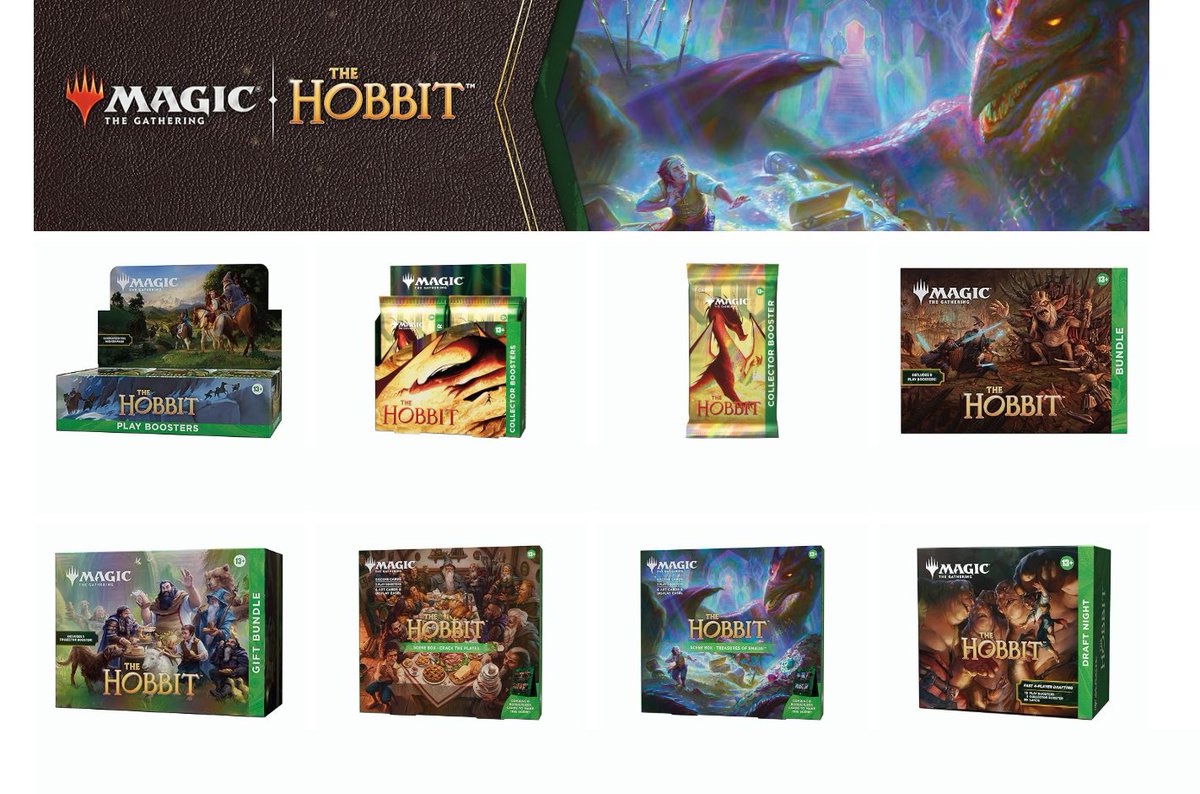 Wario64's tweet image. Magic the Gathering x The Hobbit up for preorder on Amazon amzn.to/4n4LKVW

Magic: The Gathering | The Hobbit Collector Booster Box amzn.to/4tdZ3Vw #ad