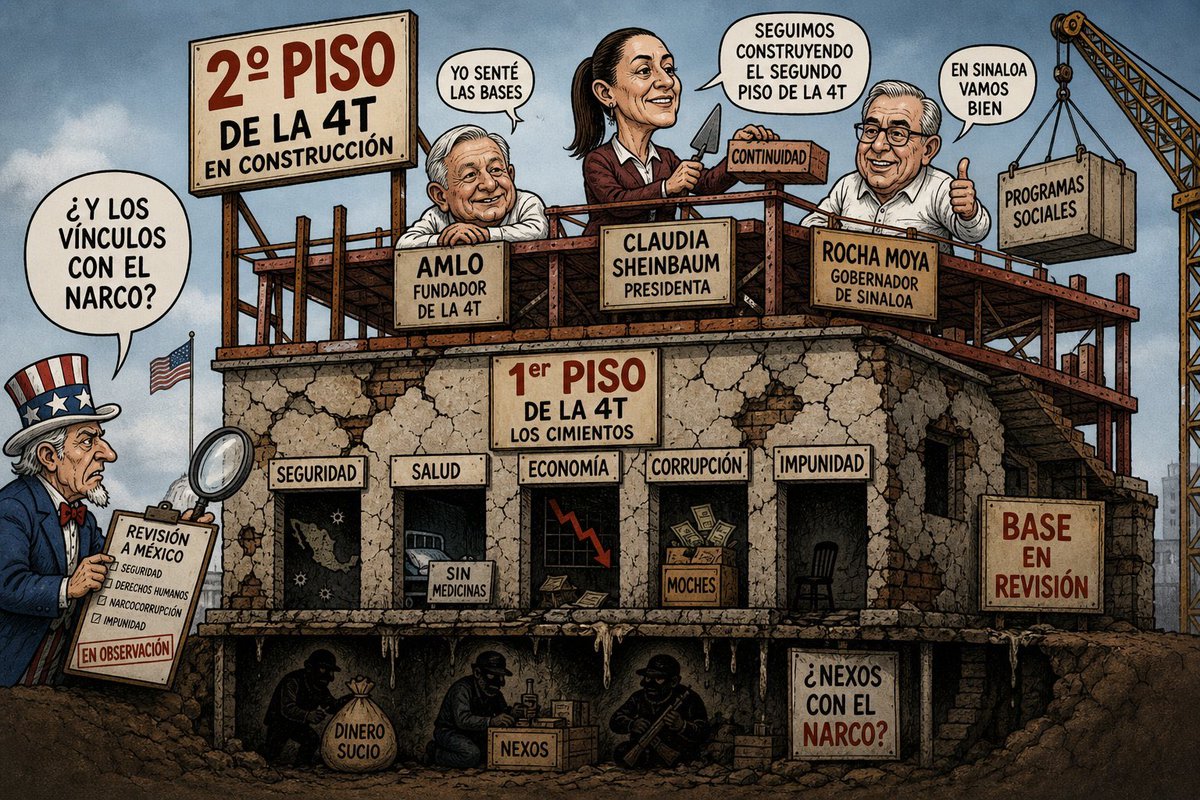 VictorLopezUs's tweet photo. Está cartón retrata, con gran exactitud, la tragedia nacional que es la 4T. https://t.co/ortDGo6F4t