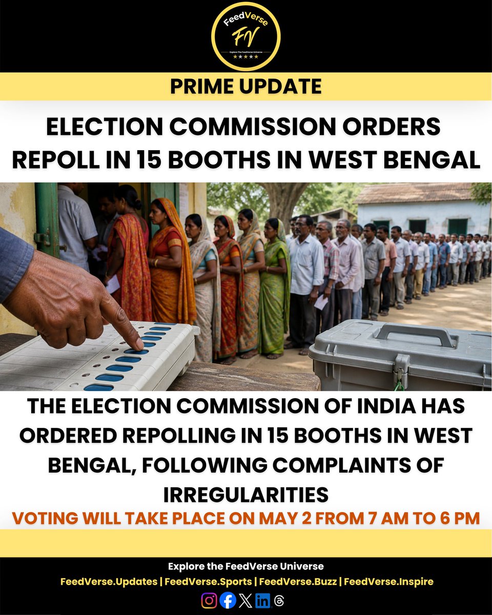 feedverse_media's tweet image. #FeedVerse #latestupdate #westbengal #electioncommissionofIndia #voting #votingday #news #update