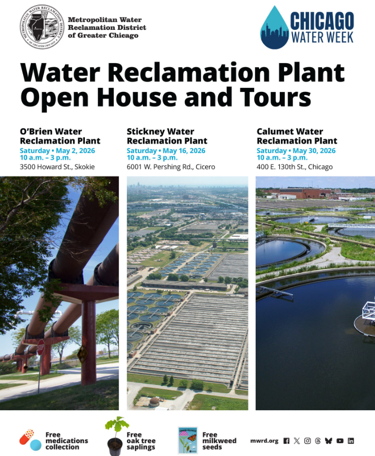 CommKSteele's tweet image. MAJOR ANNOUNCEMENT🗣: Our O'Brien Water Reclamation Plant Open House and Tours start tomorrow!!! Saturday, May 2, from 10 a.m. to 3 p.m. at 3500 Howard St. in Skokie. 
#SeeYouSoon #PeaceLoveCleanWater ✌🏾❤️💧 #ChicagoWaterWeek26 #MWRD
