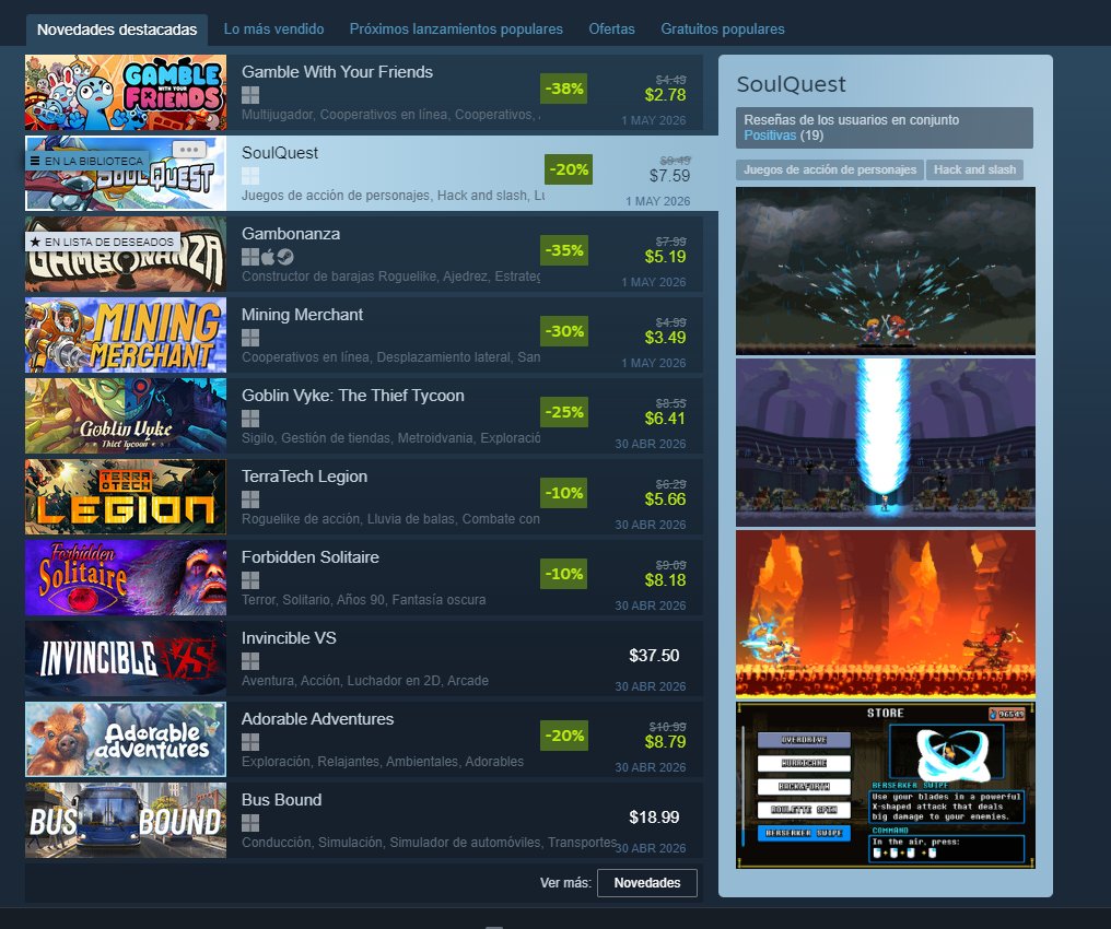 SOULQUEST IS #2 IN NEWS &amp; TRENDINGS!!!

I never expected to be this high, let alone just 4 hours after the release! 

Thank you so much to everyone who has been playing the game and leaving a review!