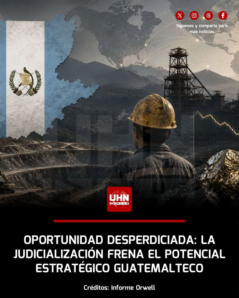 🇬🇹‼️ | Guatemala desaprovecha su potencial estratégico en el mercado global de minerales críticos debido a la inseguridad jurídica, la paralización de proyectos clave como la mina Escobal y una creciente judicialización que ahuyenta la inversión extranjera. Según reportes, el