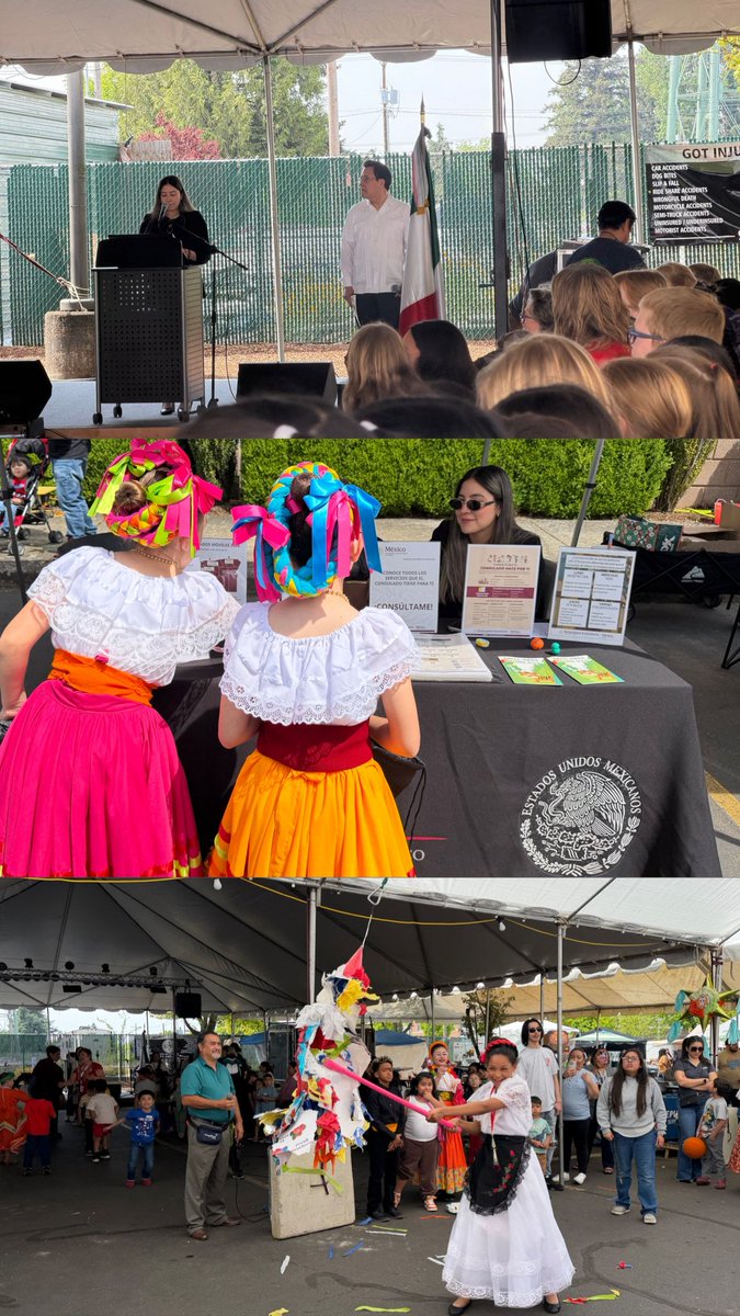 quesnelc's tweet photo. 🇲🇽 @ConsulMexPot presente en @Chmketa_Woodbrn en la celebración del #5DeMayo.Invitamos a la comunidad a acercarse a nuestra mesa de recursos y conocer los servicios disponibles. La gran presencia de la comunidad mexicana en @CityofWoodburn refleja su gran aportación a la región🎉 https://t.co/K7jWwZVpxm