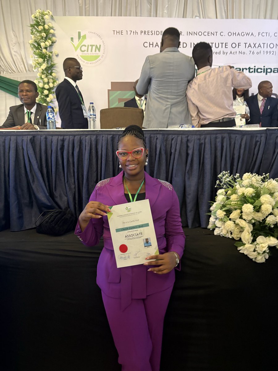 Lamiide_A's tweet photo. A Chartered Accountant.

A Chartered Stockbroker.

And now an associate member of the chartered institute of taxation of Nigeria(CITN)

Reintroducing Olamide Akanji, ACA,ACS,ACTI.

All glory belongs to God💃💃 https://t.co/VlpkPLSCYj