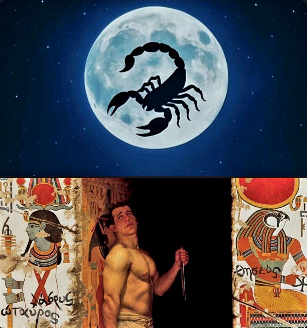 antinousgaygod's tweet image. 🪷 Tonight's #Scorpio #FullMoon is the lunar phase for penetrating the veil of lies and illusion and seeing clearly who are your friends (and who are not) and also seeing yourself for what you are. We call it the "Enemy Moon" in #Antinous #MoonMagic. Meditations and rituals