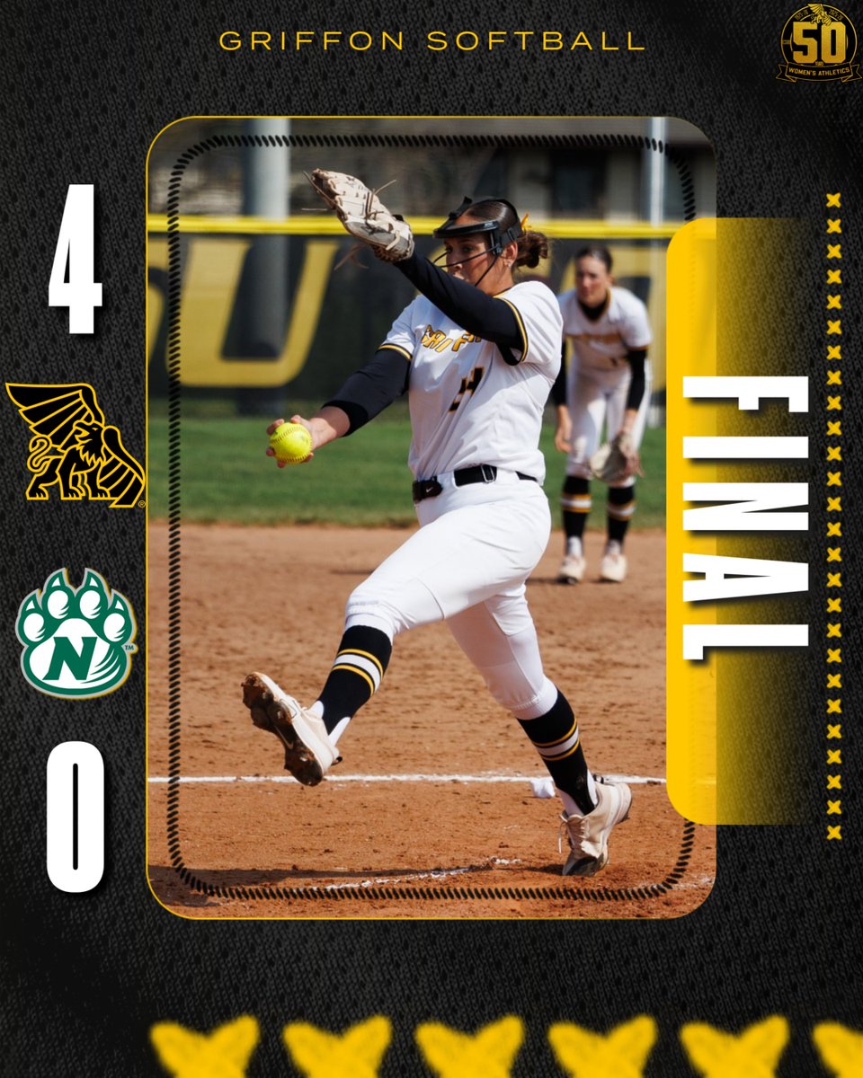 GriffonSoftball's tweet photo. Ring the Bell 🔔

Harley Pruetting dealt 🔥

7.0 IP | 6 H | 0 R | 0 ER | 9 K | 2 BB

Game 2⃣
📊 https://t.co/P9e5pJqh4b 
📷 https://t.co/2zhk1s5GoW

#BlackisGold🔔| #FightOn50 https://t.co/vxQddqOah7