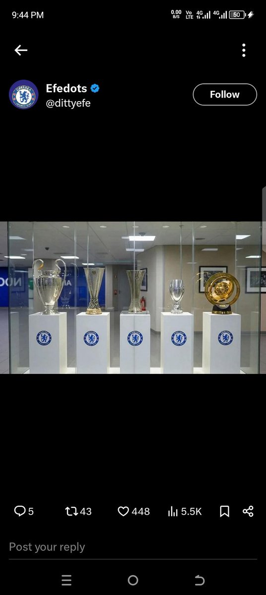 It can only be seen in Chelsea cabinet 💙💙💙
