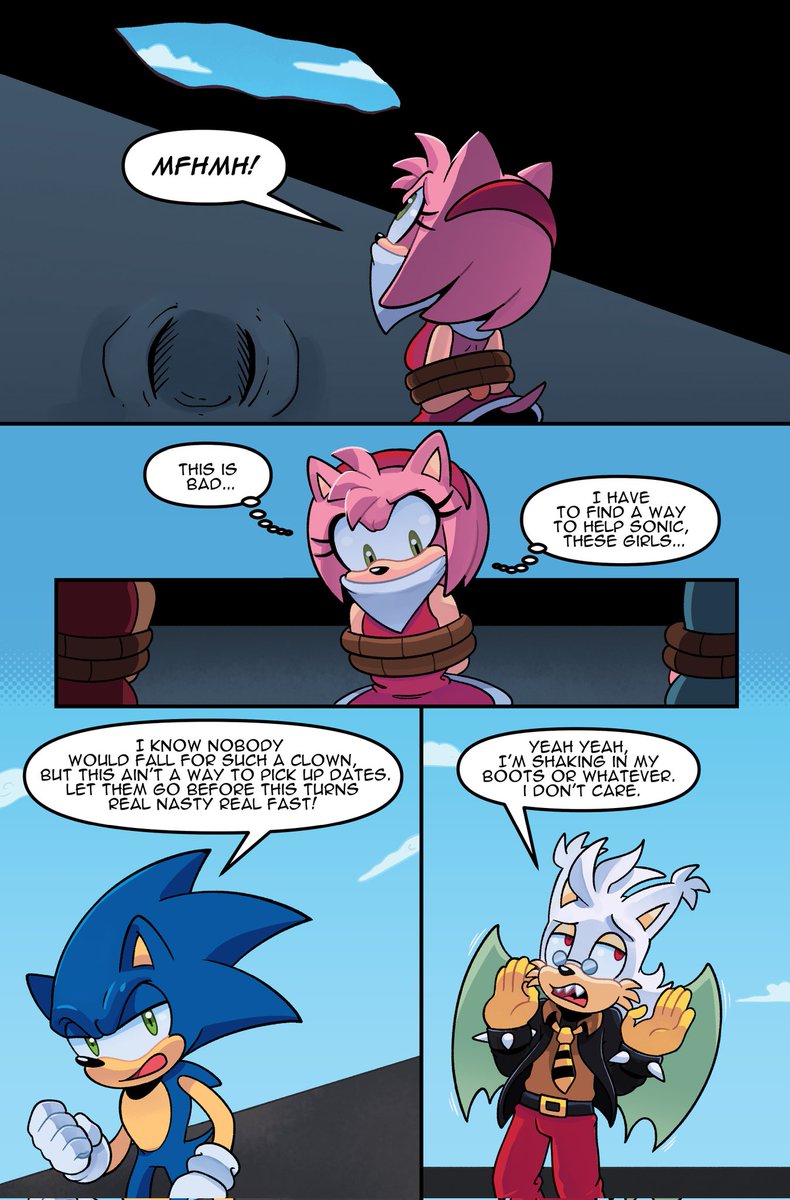 DoctorMarc1's tweet photo. Negative Prospects issue 2 (Pages 1-4) 
Script by @DoctorMarc1  (Myself)
Inking and pencils by @RikDraws 
Colours and shading by @megu_art_ 

#AmyRose #IDWSonic #SonicTheHedghog https://t.co/IOOpXfaQnX