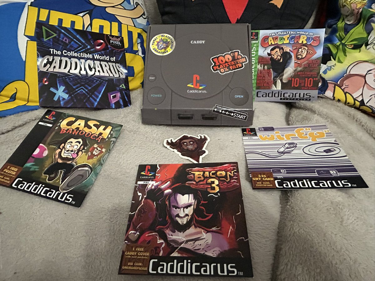 LightSpeed1992's tweet photo. Forgot to post a week ago, I got my The Collectable World of Caddicarus DVD set, I also love the PS1 parody posters, they look amazing, I jumped the chance to get the DVD edition seeing I don’t own a Blu-Ray player lol, thank you @Caddicarus they are amazing https://t.co/7aBgmWTQoQ