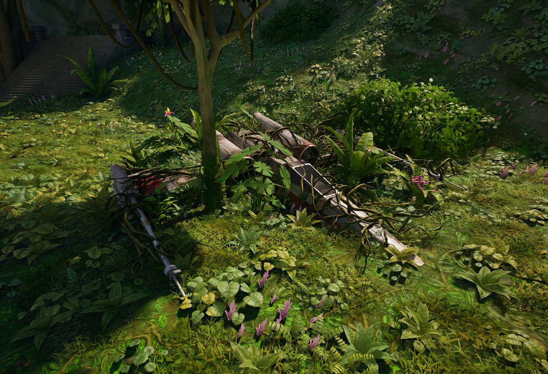 earlier this month, i overhauled <a href="/SolriseInteract/">Solrise Interactive</a> 's CTF map into a new Yavin-4 jungle biome for their Star Wars update. Check it out!

Island Code: 4392-8284-3361

View the full piece on my Artstation ⬇️
artstation.com/artwork/QKbZbx