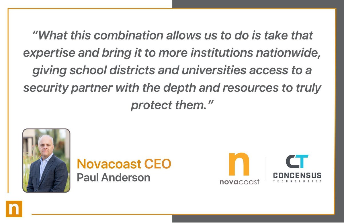 joegaeta's tweet image. Novacoast Acquires Concensus Technologies to Address Rising Identity Security Challenges in K-12 and Higher Education novacoast.com/blog/novacoast…
#CyberSecurity #Acquisition #Novacoast #ConcensusTechnologies #Identity