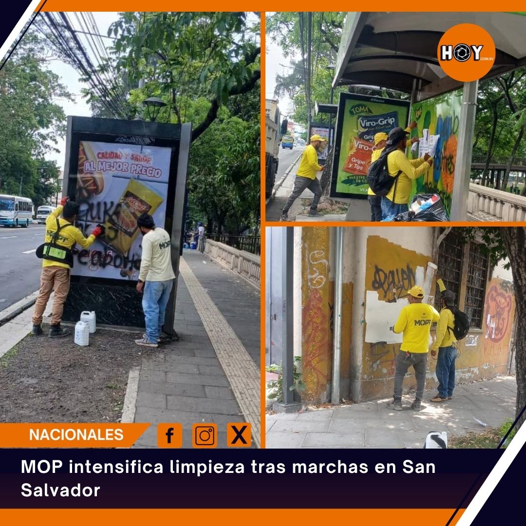 hoycomsv's tweet image. #SanSalvador🚧🛠️ ⚠️ El Ministerio de Obras Públicas (@ObrasPublicasSV)  continúa con labores en distintos puntos de la capital

📍 Las acciones se realizan en varias zonas de San Salvador

🧹 Los trabajos se enfocan en estructuras afectadas durante marchas

#MOP #Limpieza 
📝KG